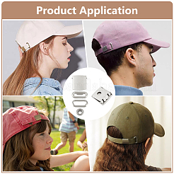 24Sets Brass Baseball Hat Cap Buckle Strap Clasp Clip Kit&nbsp;FIND-BC0014-12MP