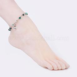 Natural Striped Agate/Banded Agate Anklets&nbsp;AJEW-AN00214
