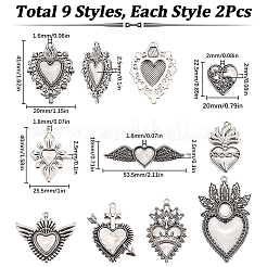 9 Styles Tibetan Style Alloy Pendants&nbsp;FIND-SC0010-48