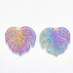 Ion Plating(IP) 201 Stainless Steel Filigree Pendants&nbsp;STAS-R102-08