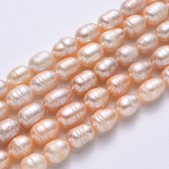 Natural Cultured Freshwater Pearl Beads Strands&nbsp;PEAR-N012-07G