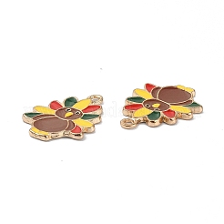 Light Gold Tone Alloy Enamel Pendants&nbsp;ENAM-P247-20KCG