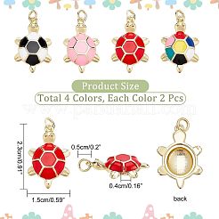 8Pcs 4 Colors Brass Enamel Pendants&nbsp;KK-NB0002-65