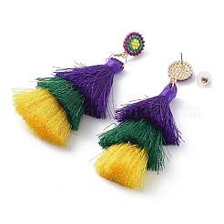 Carnival Theme Nylon Tassel Earrings&nbsp;EJEW-D087-01