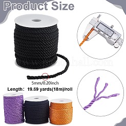 3 Rolls 3 Colors Polyester Braided Cord&nbsp;OCOR-PH0006-31A
