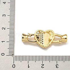 Brass Micro Pave Clear Cubic Zirconia Fold Over Clasps&nbsp;KK-U037-42G-02