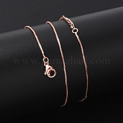 Brass Box Chain Necklaces for Women&nbsp;NJEW-D302-41RG