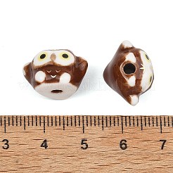 Cute Hand Painted Mini Owl Porcelain Beads&nbsp;PORC-F014-01C