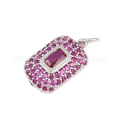 Brass Micro Pave Cubic Zirconia Pendantss&nbsp;CU-CBAAB9C-02P-02