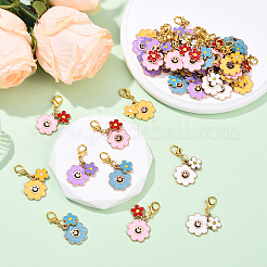 40Pcs 5 Colors Alloy Enamel Pendant Decorations&nbsp;HJEW-YW00159