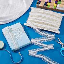 20M Nylon Elastic Pleated Lace Ribbon&nbsp;OCOR-WH0070-258A-02