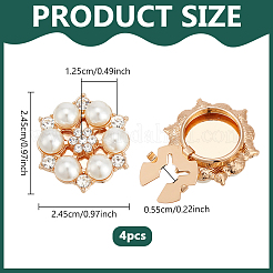 4Pcs Brass Rhinestone Flower Finding&nbsp;DIY-NB0013-62