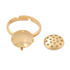 Brass Adjustable Ring Findings&nbsp;KK-K382-15A-G
