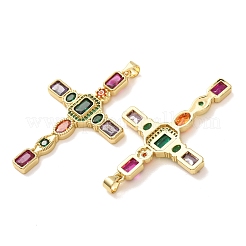 Brass Pave Colorful Cubic Zirconia Pendants&nbsp;CU-CBA2907-01A-G