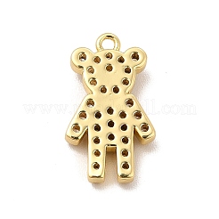 Rack Plating Brass Micro Pave Cubic Zirconia Pendants&nbsp;KK-P230-16G