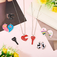 12 Sets 6 Styles Alloy Enamel Split Pendants&nbsp;FIND-TA0006-61
