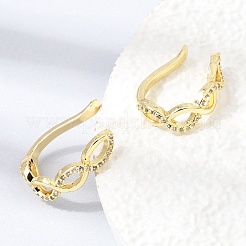 Brass Micro Pave Cubic Zirconia Cuff Earrings for Women&nbsp;CU-CBAE7DF-20G