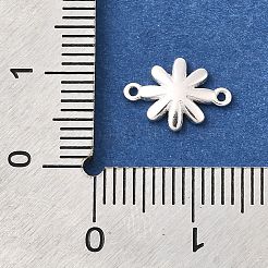 925 Sterling Silver White Enamel Daisy Flower Connector Charms&nbsp;STER-F059-07S