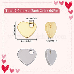 120Pcs 2 Colors 201 Stainless Steel Charms&nbsp;STAS-SC0004-69