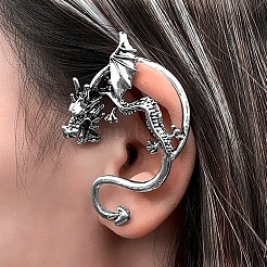Alloy Dragon Stud Earrings&nbsp;EJEW-C046-03AS