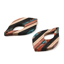 Transparent Resin & Walnut Wood Pendants&nbsp;X-RESI-E050-12