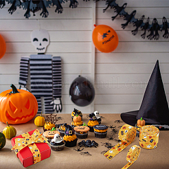 3Pcs 3 Styles Halloween Theme Printed Polyester Ribbons&nbsp;OCOR-BC0005-42B