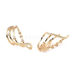 Brass Micro Pave Clear Cubic Zirconia Triangle Stud Earrings for Women&nbsp;EJEW-G362-12KCG