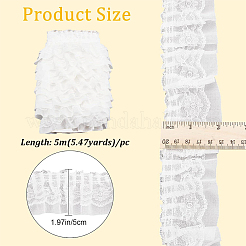 5M Double-Layer Pleated Polyester Chiffon Lace Trim&nbsp;OCOR-GF0006-69C