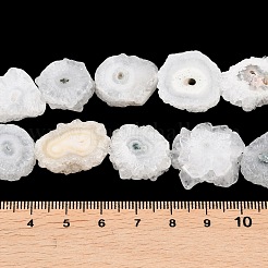 Natural Sunflower Druzy Agate Slice Beads Strands&nbsp;G-K381-A01