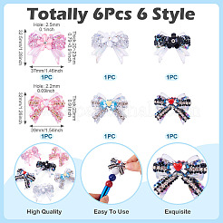 6Pcs 6 Style Opaque Acrlyic Sparkling Rhinestones Beads&nbsp;FIND-TA0008-07
