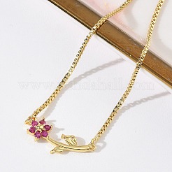 Adjustable Brass Micro Pave Clear Cubic Zirconia Box Chain Slider Bracelets&nbsp;BJEW-C156-09G-04