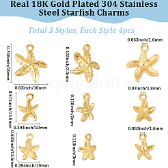 12Pcs 3 Styles 304 Stainless Steel Pendants&nbsp;STAS-BBC0007-02