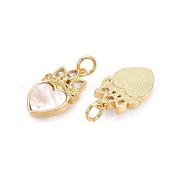 Brass Micro Pave Clear Cubic Zirconia Pendants&nbsp;KK-N254-211G