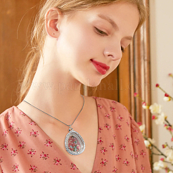 1Pc Teardrop Alloy Locket Pendants&nbsp;FIND-FH0017-09