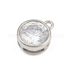 Brass Pave Clear Cubic Zirconia Charms&nbsp;CU-CBAD306-24B-P