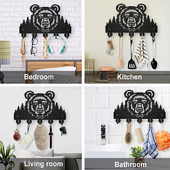 Wood & Iron Wall Mounted Hangers&nbsp;HJEW-WH0055-097