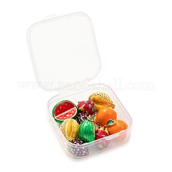 10Pcs 5 Style Fruit Theme Brass Enamel Pendants&nbsp;KK-LS0001-32