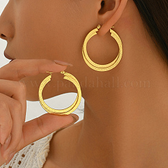 201 Stainless Steel Hoop Earrings for Women&nbsp;VF3090-2