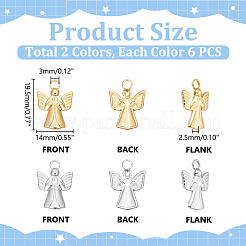 12Pcs 2 Colors Ion Plating(IP) 304 Stainless Steel Pendants&nbsp;STAS-UN0060-94