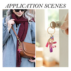 Alloy Resin Butterfly Keychains&nbsp;KEYC-TADJ0002-02G-F