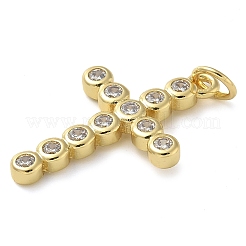 Rack Plating Brass Micro Pave Cubic Zirconia Pendants&nbsp;KK-K392-17B-G
