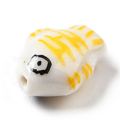 Handmade Printed Porcelain Beads&nbsp;PORC-F005-03B-1
