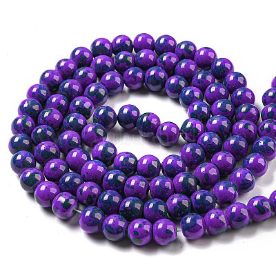Baking Paint Round Glass Bead Strands&nbsp;DGLA-S084-8mm-64-1