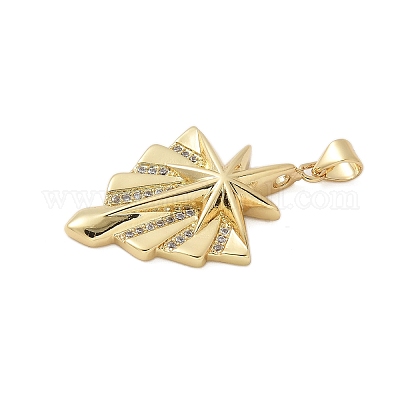 Brass Micro Pave Cubic Zirconia Pendants&nbsp;KK-P293-24A-G-1