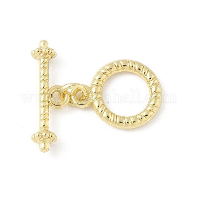 Textured Ring Alloy Toggle Clasps&nbsp;FIND-B047-20G-1
