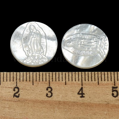 Carved Natural White Shell Cabochons&nbsp;SSHEL-N038-06B-04-1