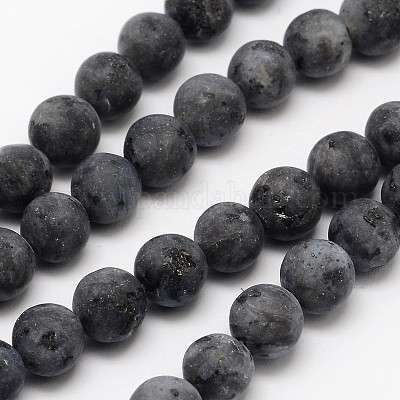 Natural Larvikite Beads Strands&nbsp;X-G-D692-8mm-1