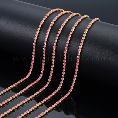 Brass Rhinestone Strass Chains&nbsp;CHC-N017-003B-B06-1
