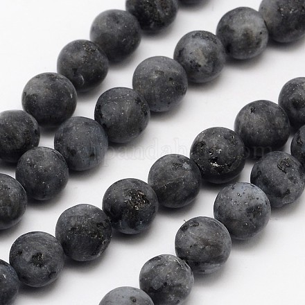 Natural Larvikite Beads Strands&nbsp;X-G-D692-8mm-1