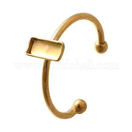 304 Stainless Steel Open Cuff Ring Components&nbsp;LS-STAS-M057-01A-G-1
